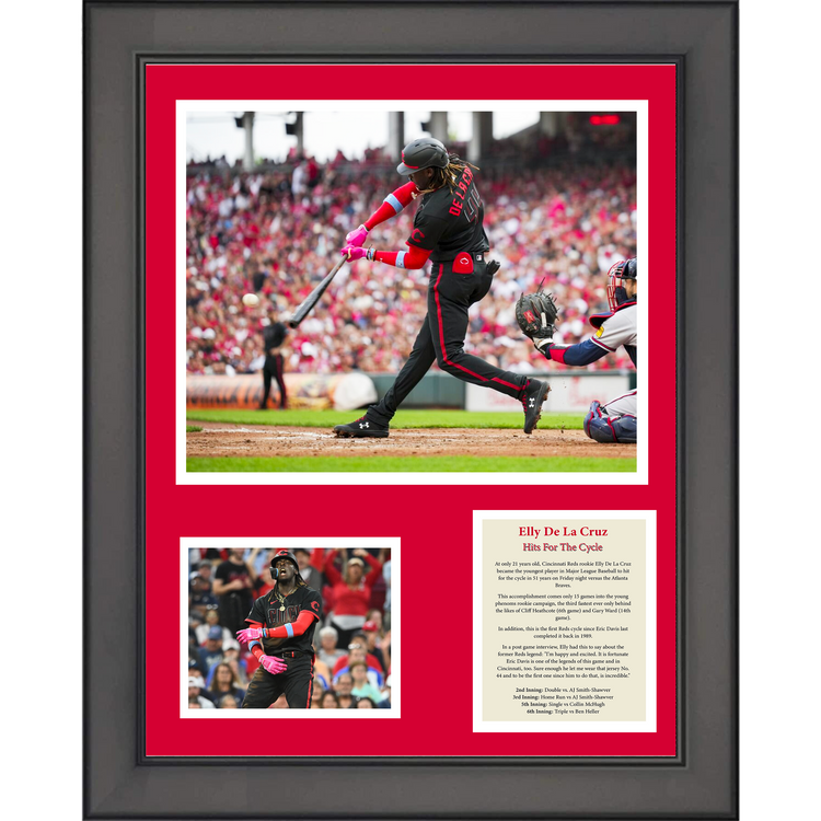 Framed Elly De La Cruz Rookie Year Cycle Cincinnati Reds 11"x14" Baseball Three Photo Collage