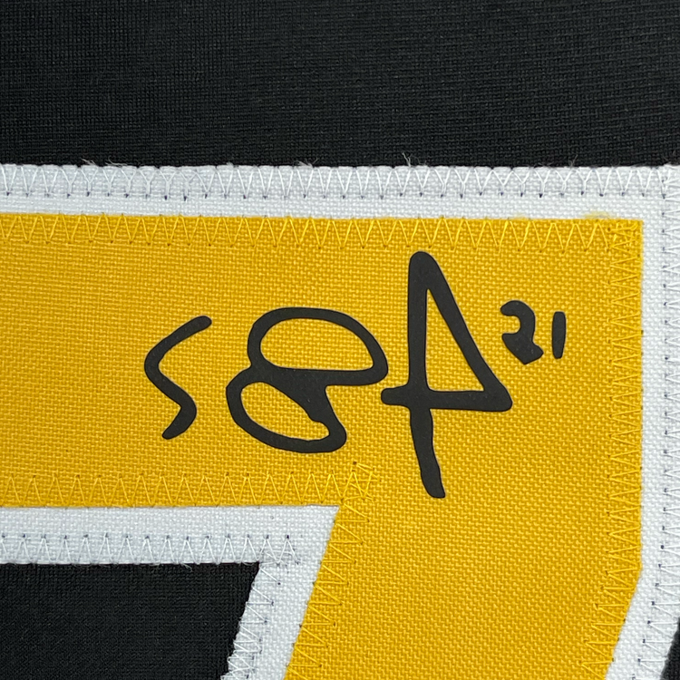 Framed Facsimile Autographed Evgeni Malkin 35x39 Pittsburgh Black Reprint Laser Auto Hockey Jersey