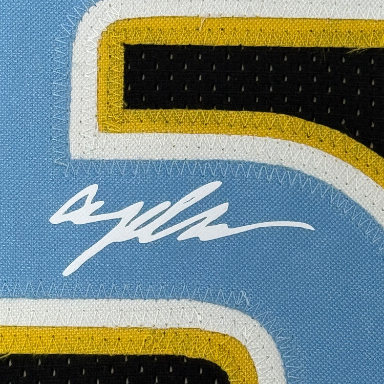 Framed Facsimile Autographed Angel Reese 35x39 Chicago Black Reprint Laser Auto College Basketball Jersey