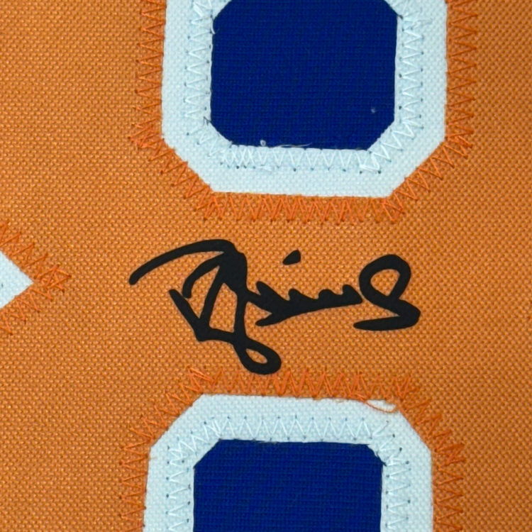 Framed Facsimile Autographed Darryl Strawberry 35x39 New York Blue Reprint Laser Auto Baseball Jersey