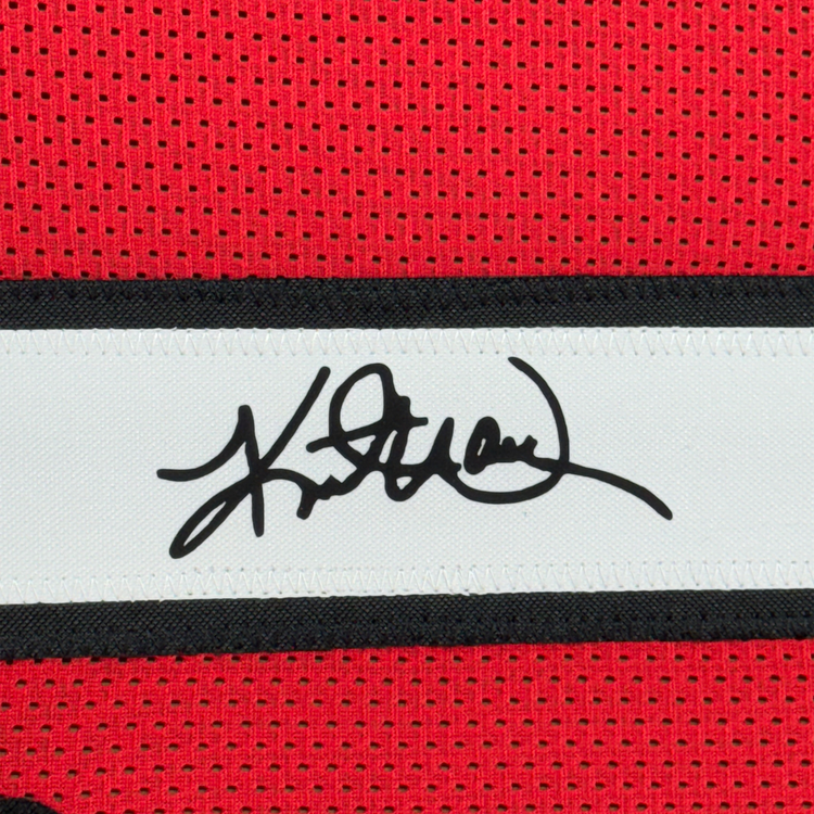 Framed Facsimile Autographed Kurt Warner 35x39 Arizona Red Reprint Laser Auto Football Jersey