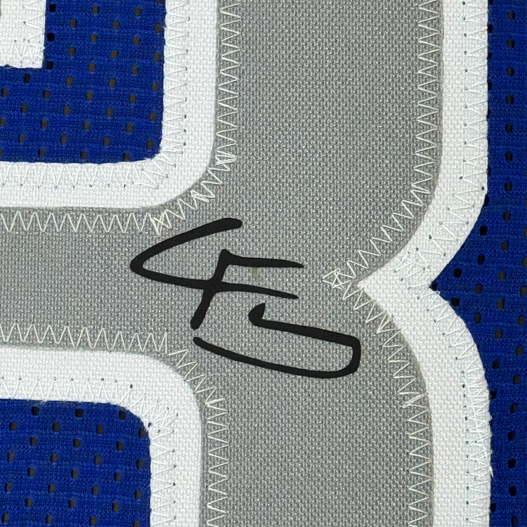 Framed Facsimile Autographed Cooper Flagg 35x39 Dallas Blue Reprint Laser Auto Basketball Jersey