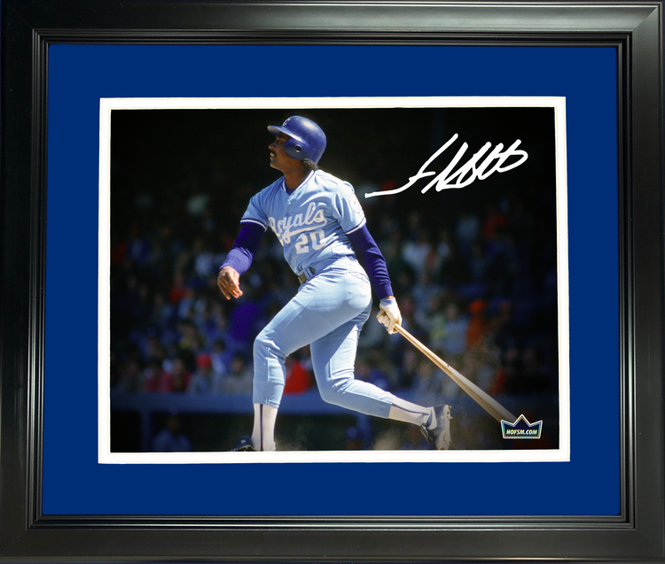 Framed Frank White Kansas City Royals Facsimile Laser Engraved Signature Auto 11"x14" Baseball Photo HOFSM Holo