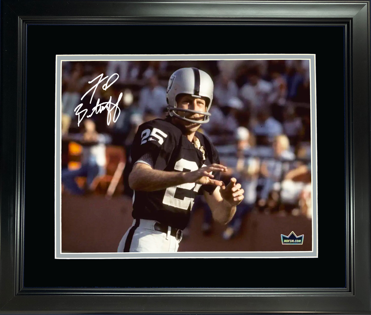 Framed Fred Biletnikoff Oakland Las Vegas Raiders Facsimile Laser Engraved Signature Auto 11"x14" Football Photo HOFSM Holo
