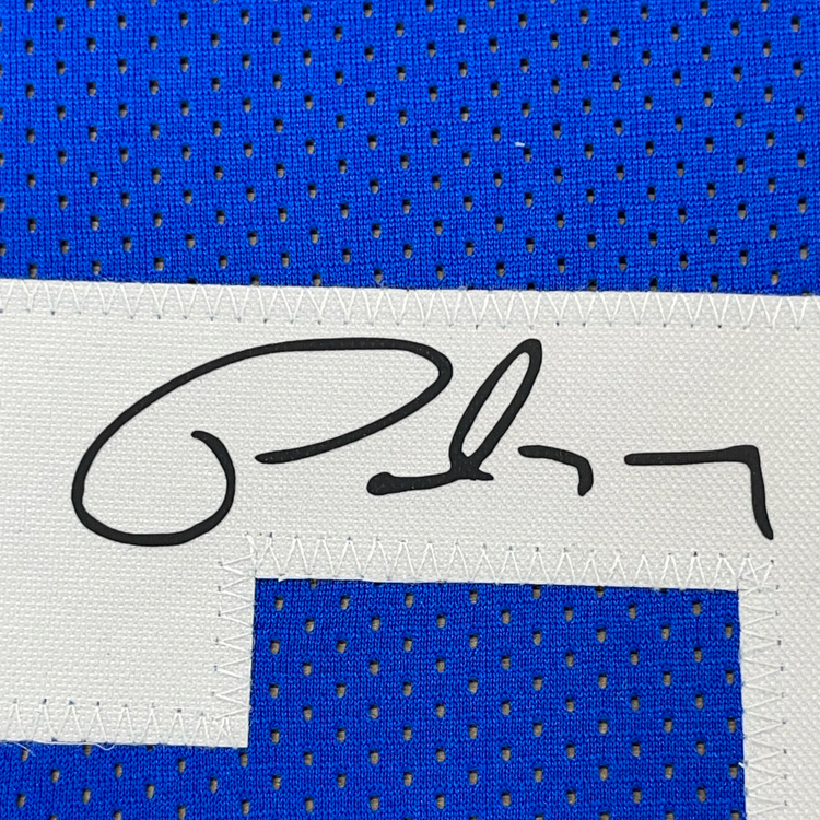 Framed Facsimile Autographed Paul George 35x39 Los Angeles LA Blue Reprint Laser Auto Basketball Jersey