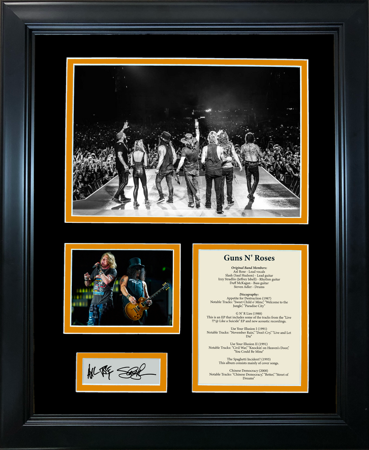 Framed Band Discography Facsimile Laser Engraved Signatures Auto 11"x14" Music Photo Sig Collage