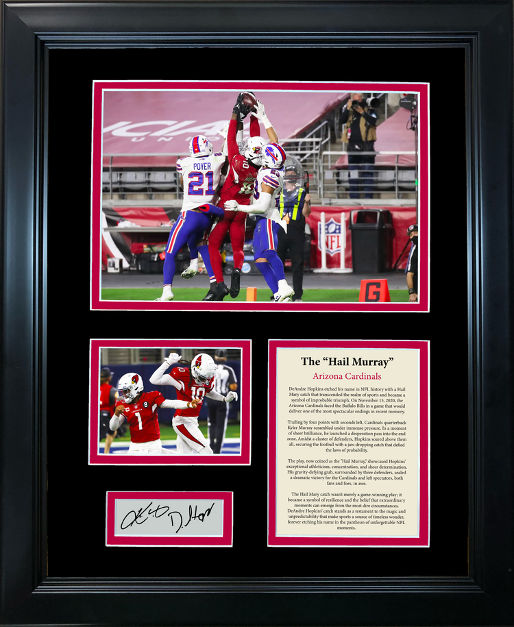 Framed The Hail Murray Kyler Murray & DeAndre Hopkins Catch Dual Facsimile Laser Engraved Signature Auto Arizona Cardinals Football 11"x14" Photo Sig Collage