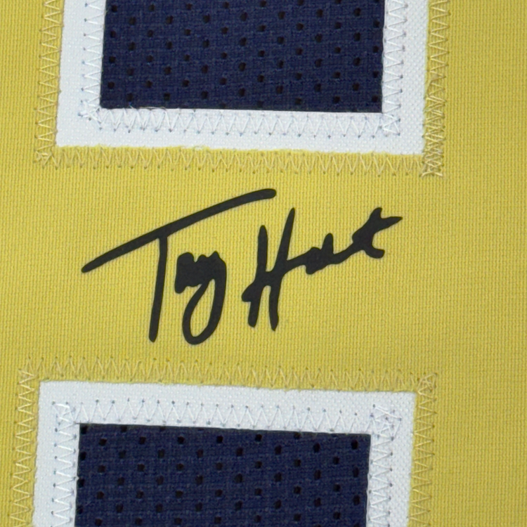 Framed Facsimile Autographed Torry Holt 35x39 St. Louis Navy Blue Reprint Laser Auto Football Jersey