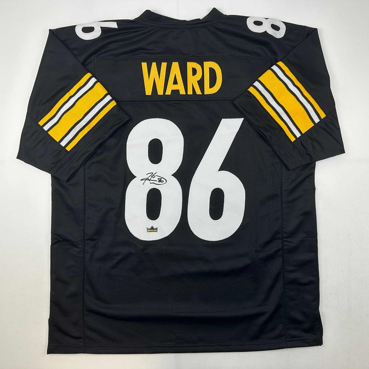Facsimile Autographed Hines Ward Pittsburgh Black Reprint Laser Auto Football Jersey Size Men's XL
