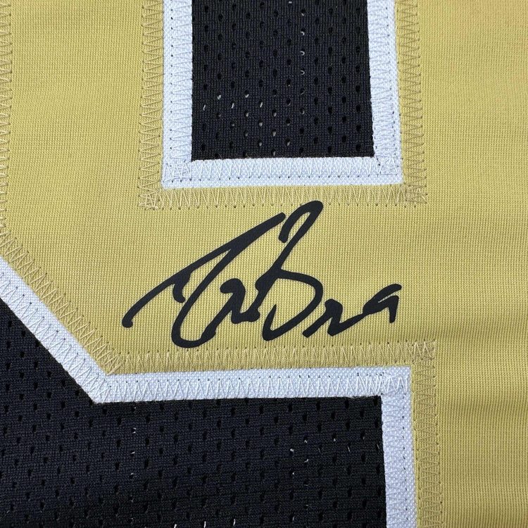 Facsimile Autographed Drew Brees New Orleans Black Reprint Laser Auto Football Jersey Size Men's XL