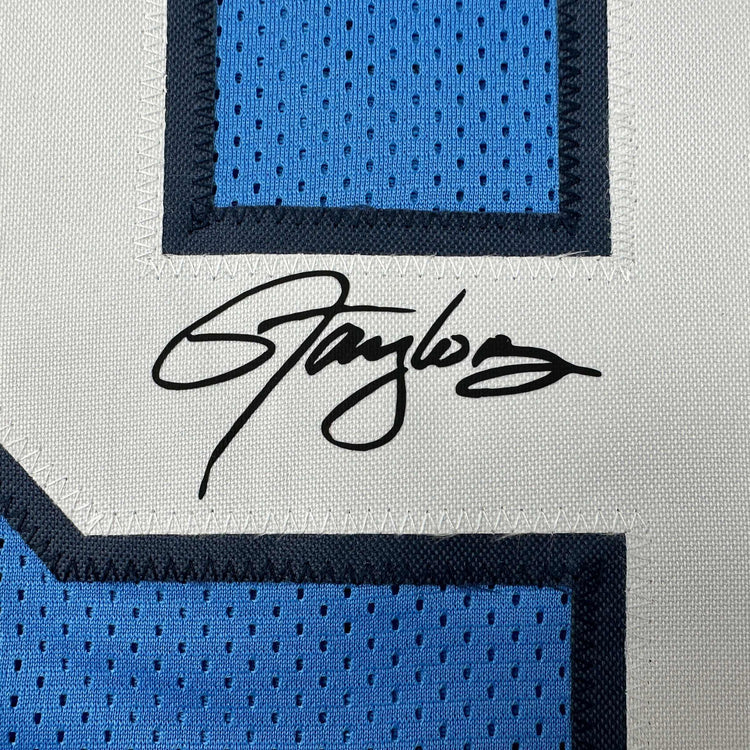 Facsimile Autographed Lawrence Taylor UNC North Carolina Blue Reprint Laser Auto College Football Jersey Size Men's XL
