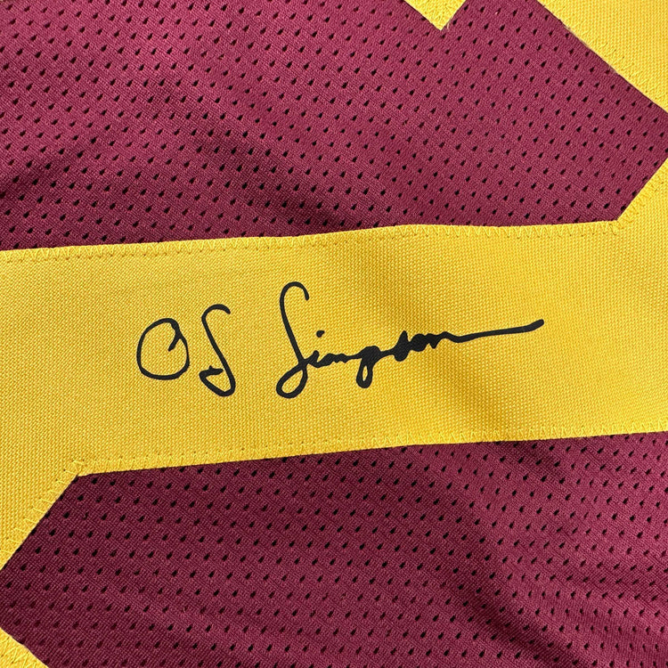 Facsimile Autographed OJ O.J. Simpson USC Maroon Reprint Laser Auto College Football Jersey Size Men's XL