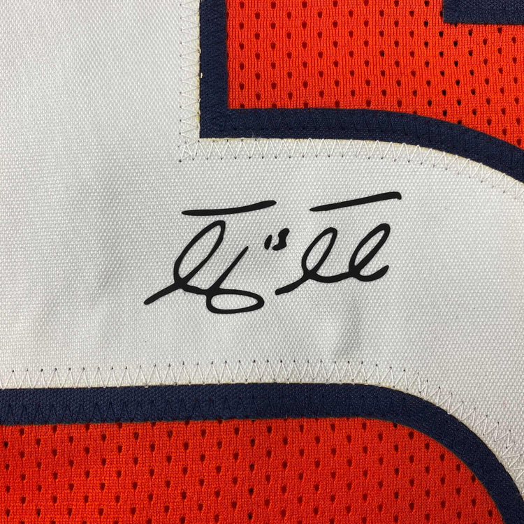 Facsimile Autographed Tim Tebow Denver Orange Reprint Laser Auto Football Jersey Size Men's XL