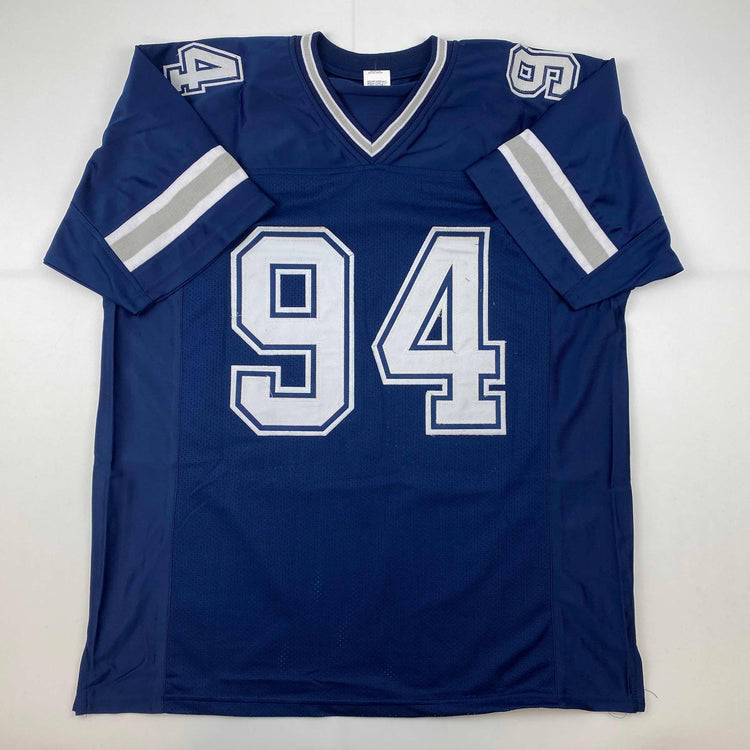 Facsimile Autographed Charles Haley Dallas Blue Reprint Laser Auto Football Jersey Size Men's XL