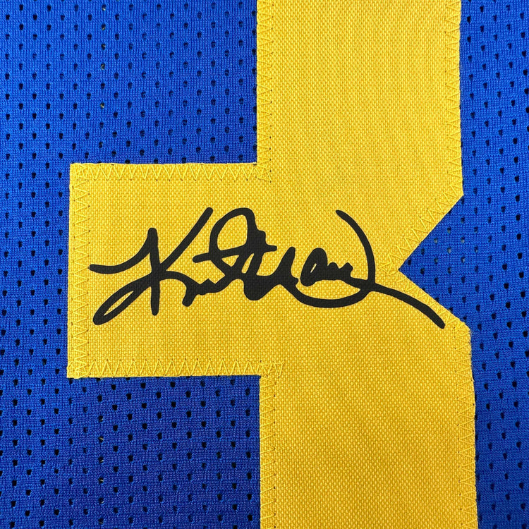 Facsimile Autographed Kurt Warner St. Louis Royal Blue Retro Reprint Laser Auto Football Jersey Size Men's XL