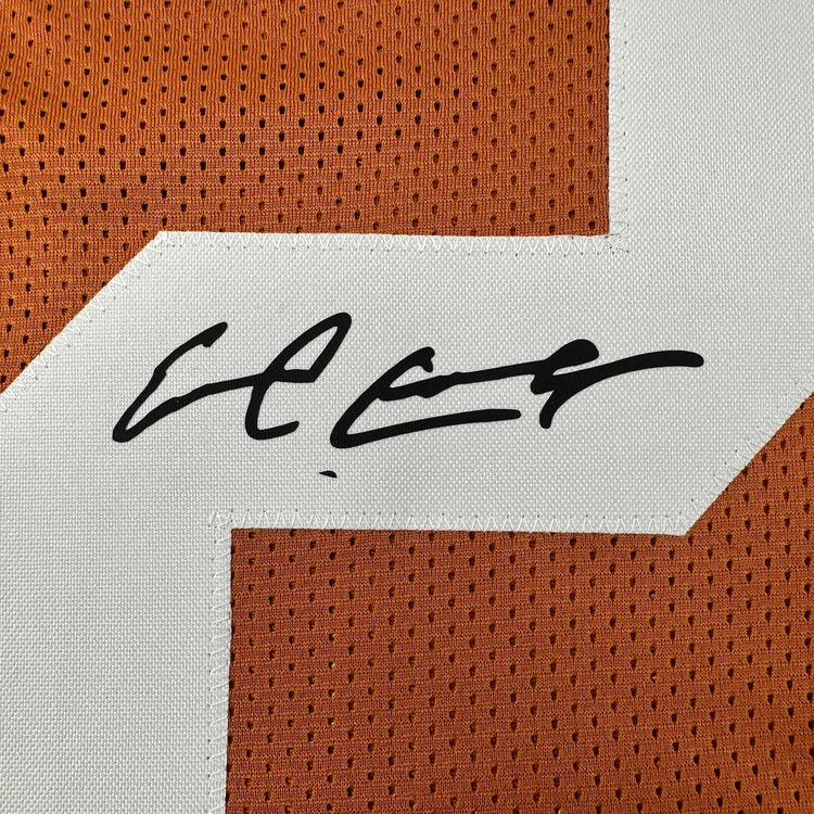Facsimile Autographed Earl Campbell Texas Orange Reprint Laser Auto College Football Jersey Size Men's XL