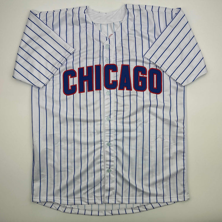 Facsimile Autographed Kyle Tucker Chicago Pinstripe Reprint Laser Auto Baseball Jersey Size Men's XL