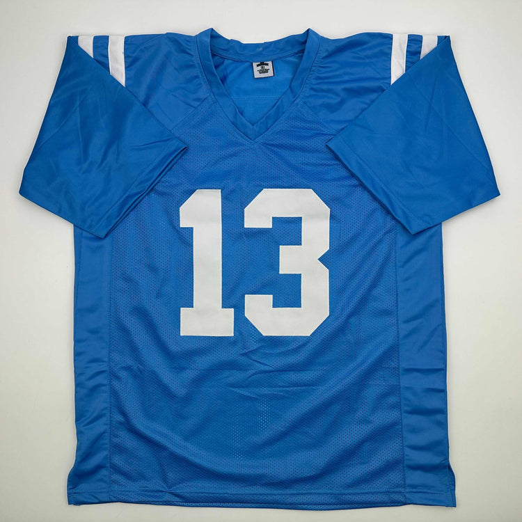 Facsimile Autographed Austin Simmons Ole Miss Blue Reprint Laser Auto College Football Jersey Size Men's XL
