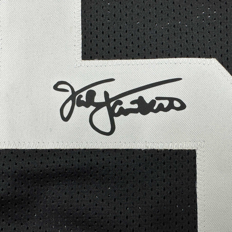 Facsimile Autographed Jack Lambert Pittsburgh Black Reprint Laser Auto Football Jersey Size Men's XL