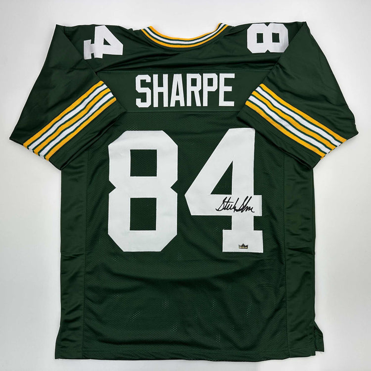 Facsimile Autographed Sterling Sharpe Green Bay Green Reprint Laser Auto Football Jersey Size Men's XL