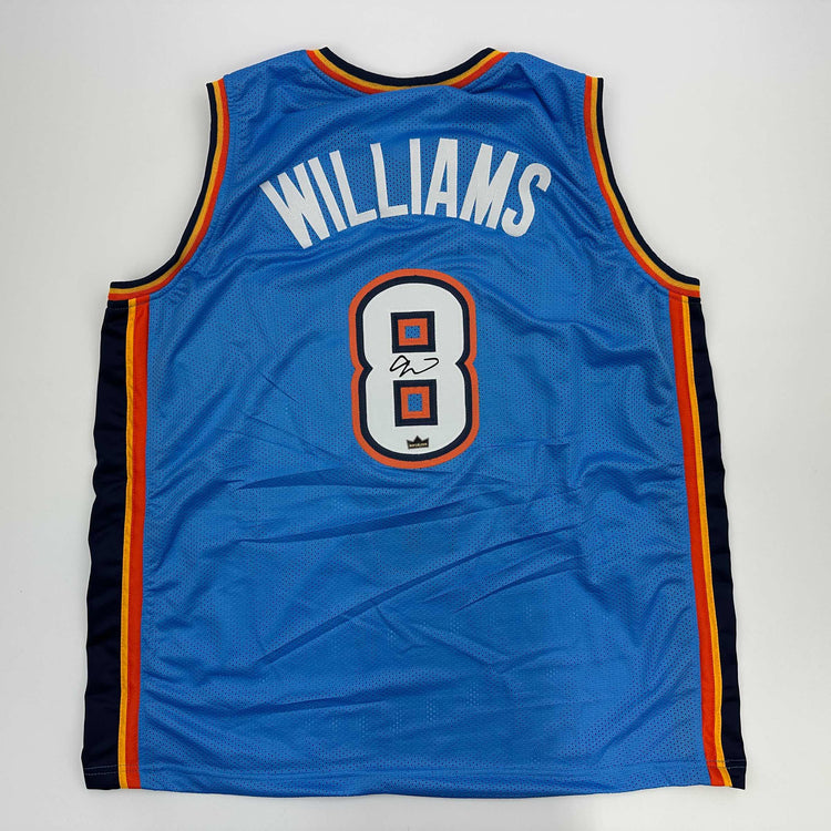 Facsimile Autographed Jalen Williams Oklahoma City Blue Reprint Laser Auto Basketball Jersey Size Men's XL