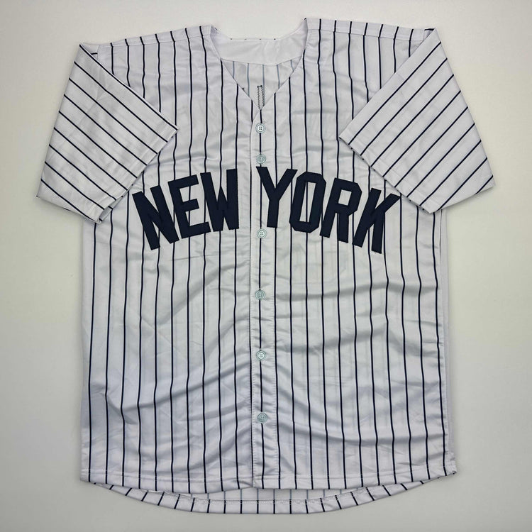 Facsimile Autographed Devin Williams New York Pinstripe Reprint Laser Auto Baseball Jersey Size Men's XL