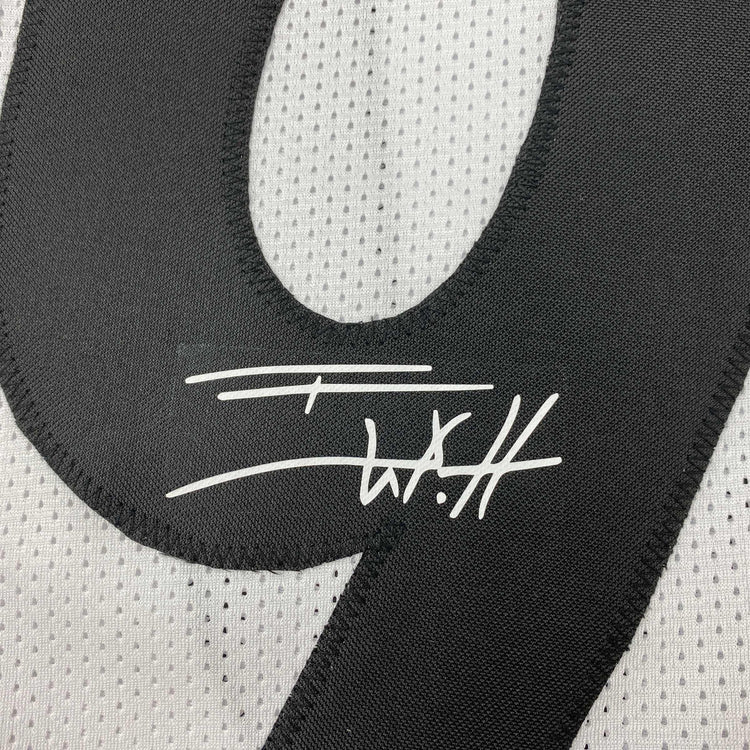 Facsimile Autographed T.J. TJ Watt Pittsburgh White Reprint Laser Auto Football Jersey Size Men's XL