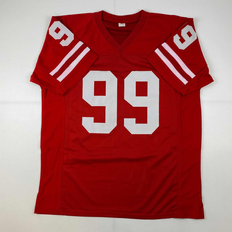 Facsimile Autographed J.J. JJ Watt Wisconsin Red Reprint Laser Auto College Football Jersey Size Men's XL