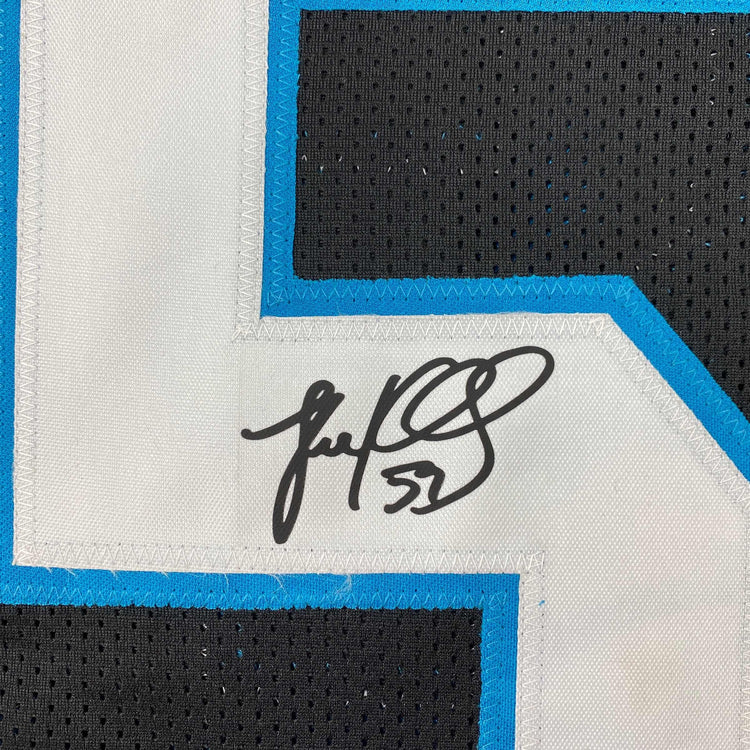 Facsimile Autographed Luke Kuechly Carolina Black Reprint Laser Auto Football Jersey Size Men's XL