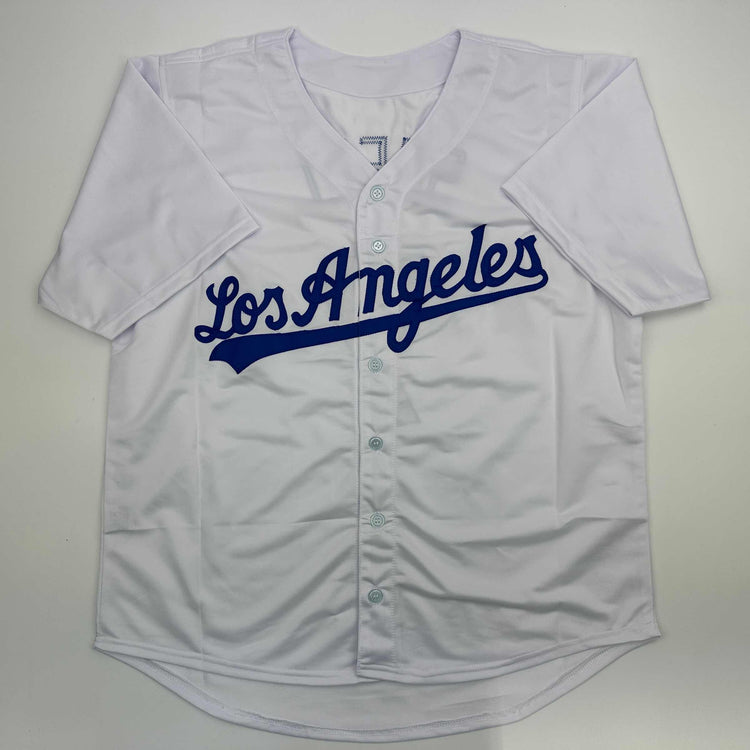 Facsimile Autographed Blake Snell Los Angeles LA White Reprint Laser Auto Baseball Jersey Size Men's XL