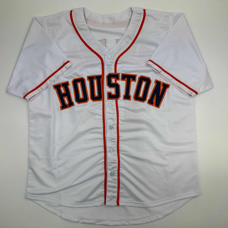 Facsimile Autographed Christian Walker Houston White Reprint Laser Auto Baseball Jersey Size Men's XL