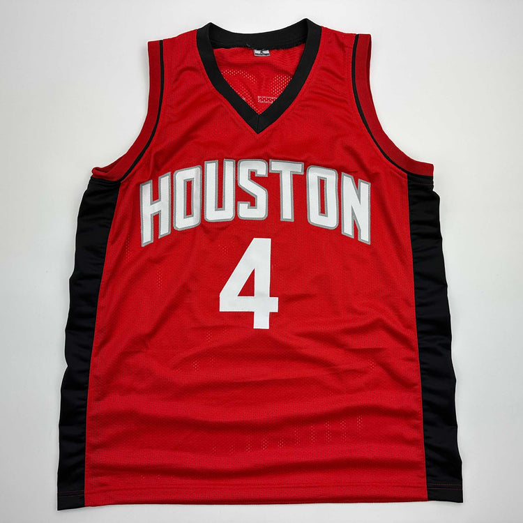 Facsimile Autographed Jalen Green Houston Red Reprint Laser Auto Basketball Jersey Size Men's XL
