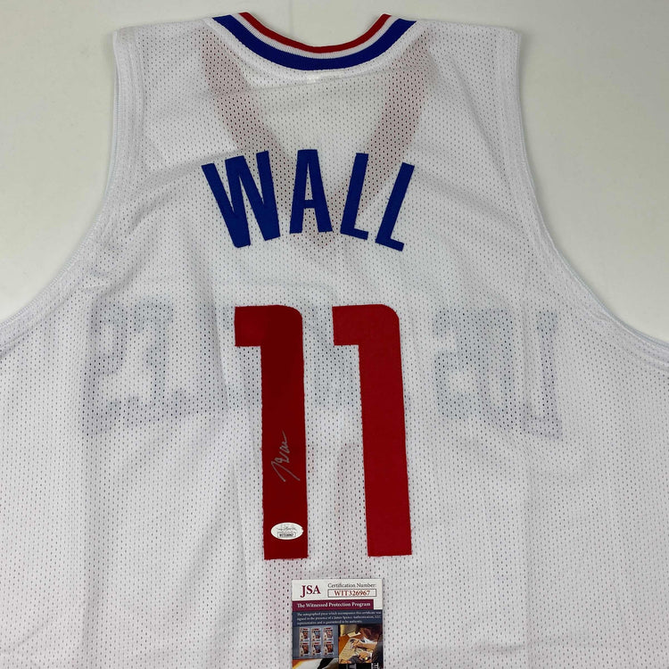 Autographed/Signed John Wall Los Angeles White Basketball Jersey JSA COA