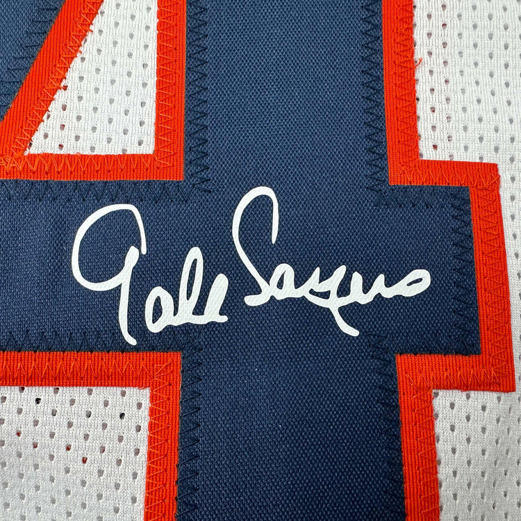 Facsimile Autographed Gale Sayers Chicago White Reprint Laser Auto Football Jersey Size Men's XL