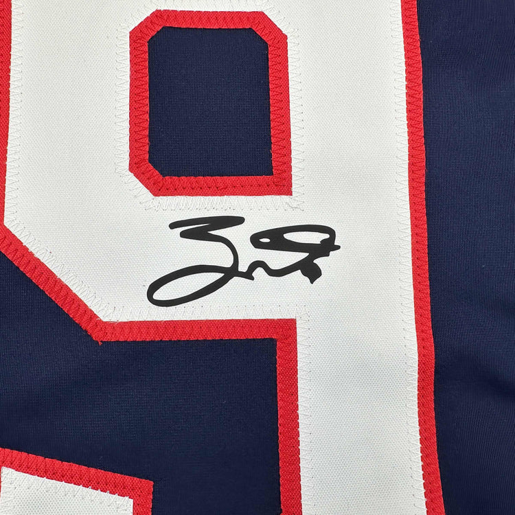 Facsimile Autographed Jack Eichel United States USA Blue 2025 4 Nations Face-Off Reprint Laser Auto Hockey Jersey Size Men's XL