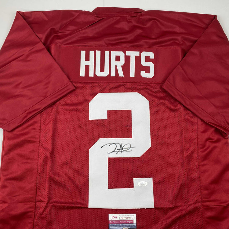 Autographed/Signed Jalen Hurts Alabama Red College Football Jersey JSA COA