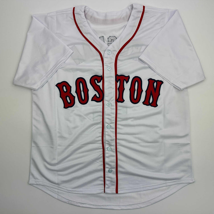 Facsimile Autographed Alex Bregman Boston White Reprint Laser Auto Baseball Jersey Size Men's XL