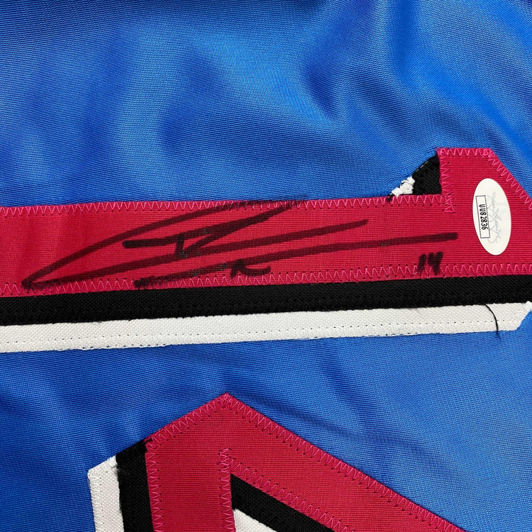 Autographed/Signed Tyler Herro Miami Blue Vice City Basketball Jersey JSA COA