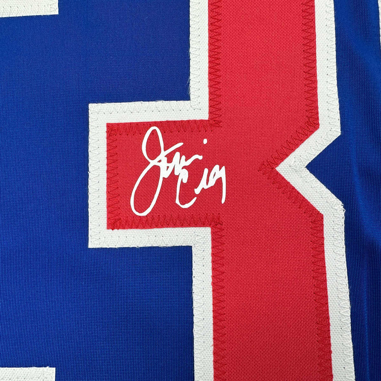 Facsimile Autographed Jim Craig United States USA Blue 1980 Miracle on Ice Reprint Laser Auto Hockey Jersey Size Men's XL