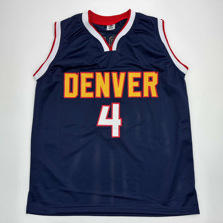 Facsimile Autographed Russell Westbrook Denver Blue Reprint Laser Auto Basketball Jersey Size Men's XL