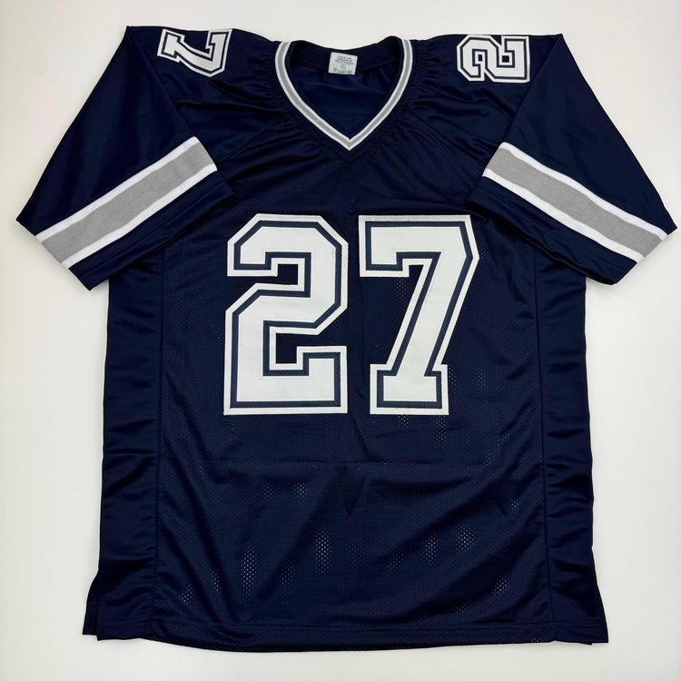 Autographed/Signed Jayron Kearse Dallas Blue Football Jersey JSA COA