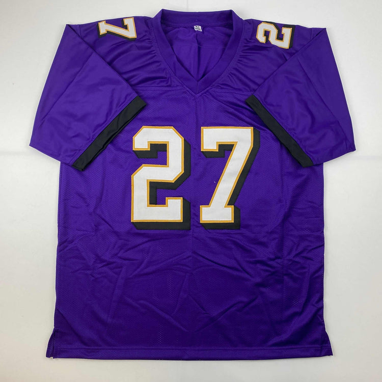 Autographed/Signed JK J.K. Dobbins Baltimore Purple Football Jersey JSA COA