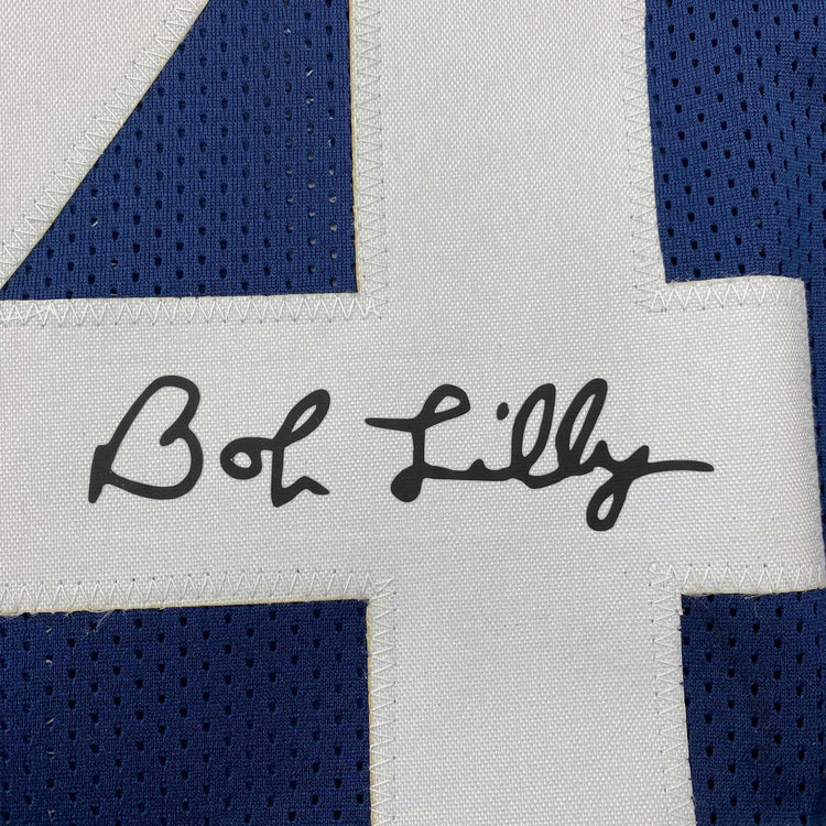 Facsimile Autographed Bob Lilly Dallas Thanksgiving Day Reprint Laser Auto Football Jersey Size Men's XL