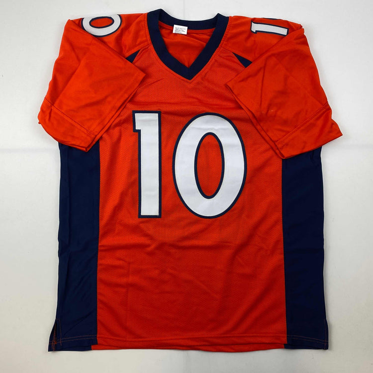 Facsimile Autographed Jerry Jeudy Denver Orange Reprint Laser Auto Football Jersey Size Men's XL