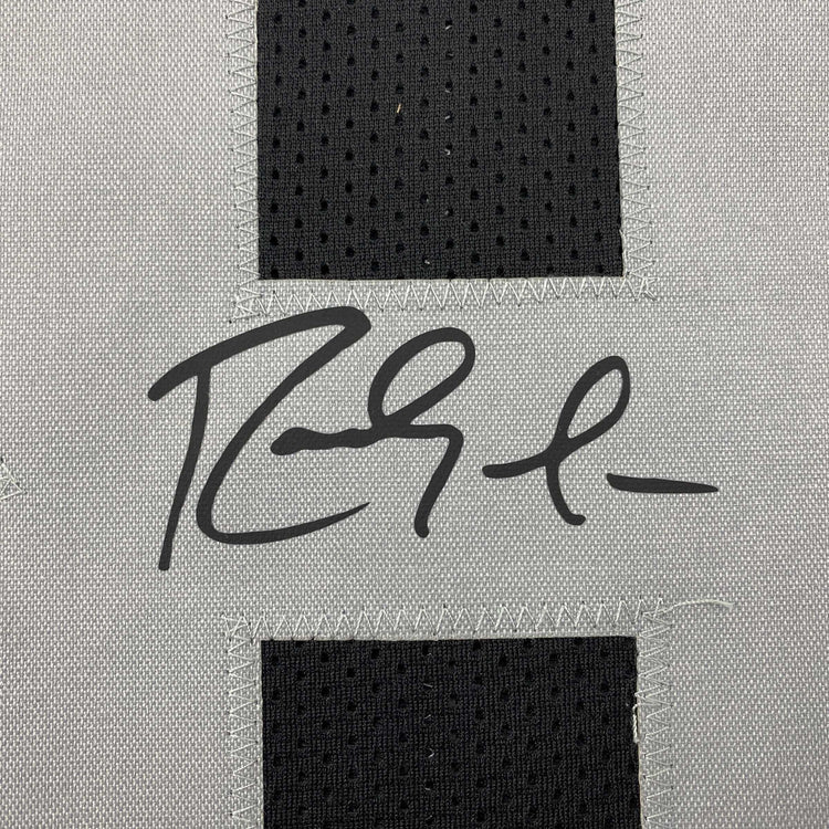Facsimile Autographed Randy Moss Oakland Las Vegas Black Reprint Laser Auto Football Jersey Size Men's XL