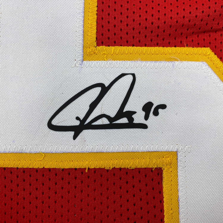 Facsimile Autographed Chris Jones Kansas City Red Reprint Laser Auto Football Jersey Size Men's XL