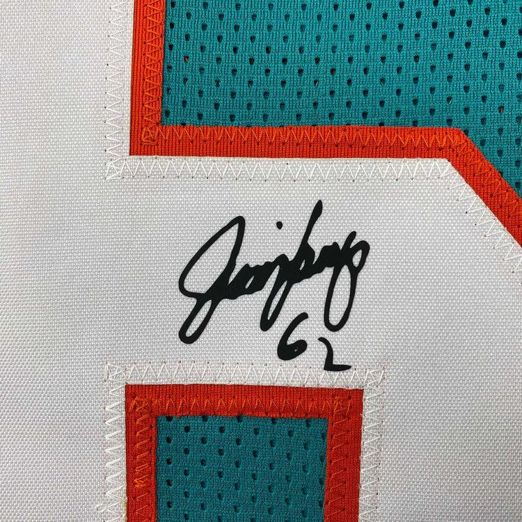 Facsimile Autographed Jim Langer Miami Teal Reprint Laser Auto Football Jersey Size Men's XL