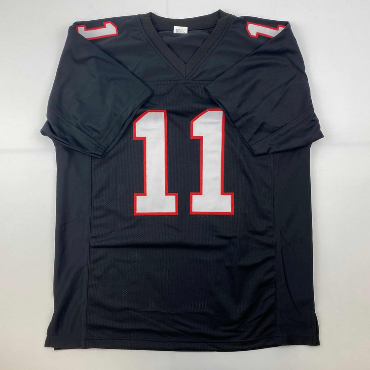 Facsimile Autographed Julio Jones Atlanta Black Retro Reprint Laser Auto Football Jersey Size Men's XL