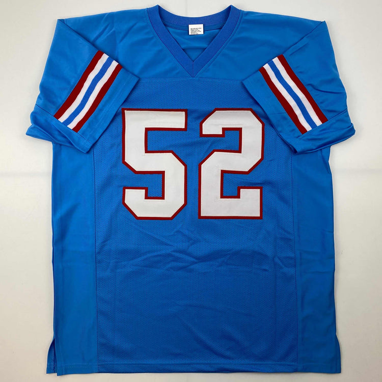 Facsimile Autographed Robert Brazile Houston Blue Reprint Laser Auto Football Jersey Size Men's XL