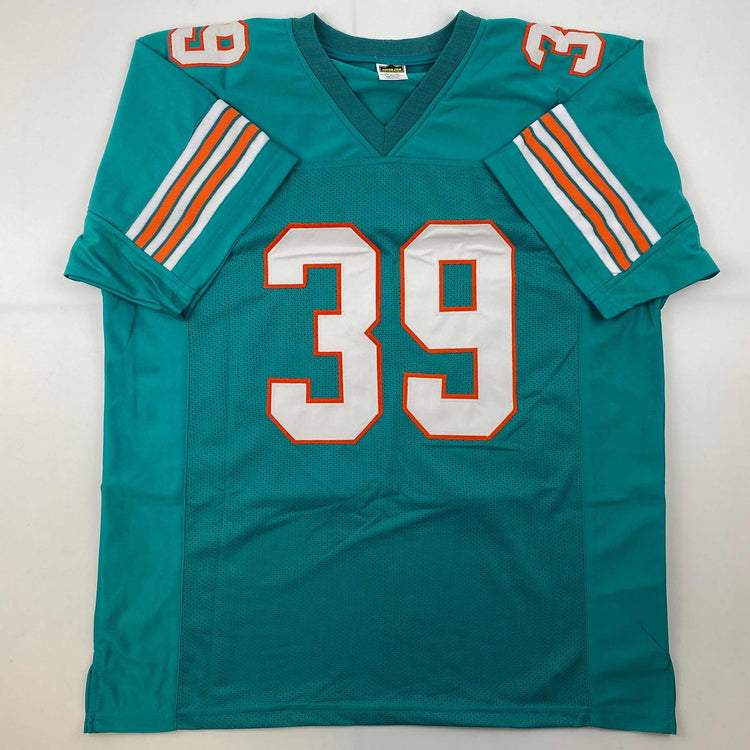 Facsimile Autographed Larry Csonka Miami Teal Reprint Laser Auto Football Jersey Size Men's XL
